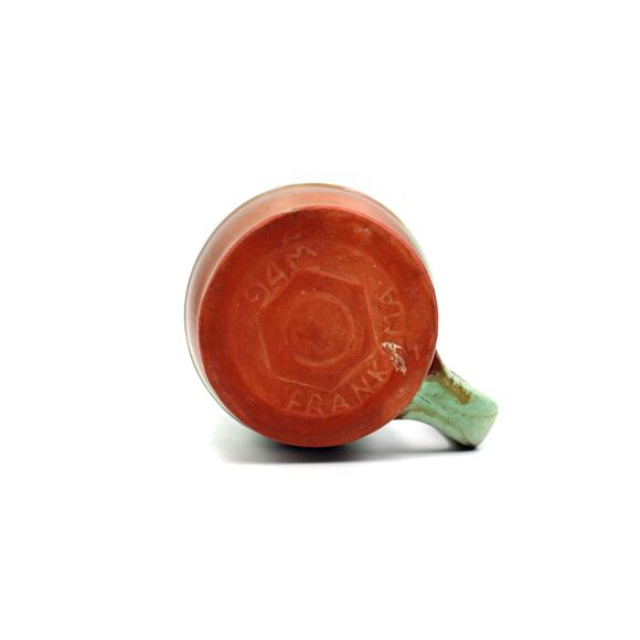 Pair of Frankoma Avocado Green "Wagon Wheel" Mugs - Picture 13 of 13